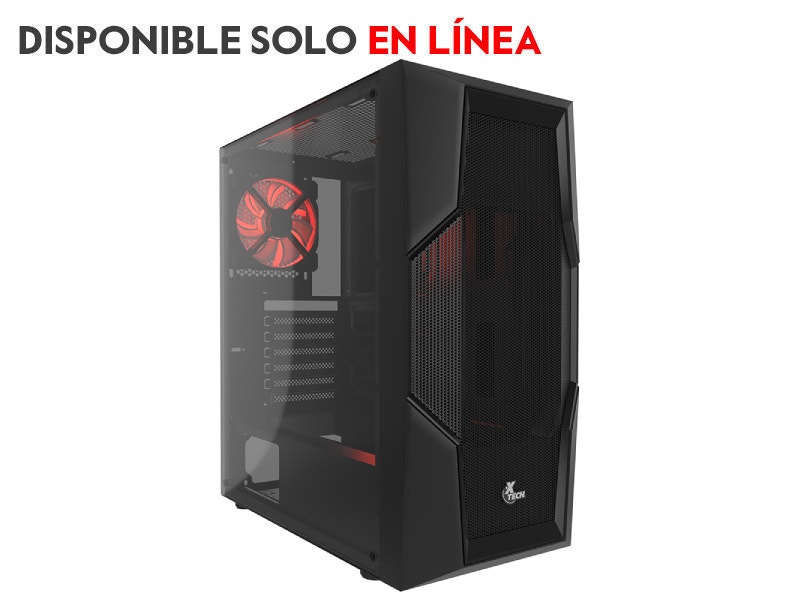 Chasis Xtech PHOBOS Gaming tipo Torre ATX con Vidrio Templado Lateral (Negro)