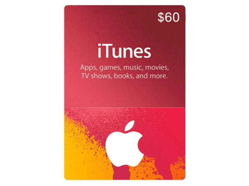 Tarjeta para Itunes & App Store de $60