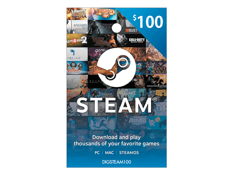 Tarjeta para Steam de $100