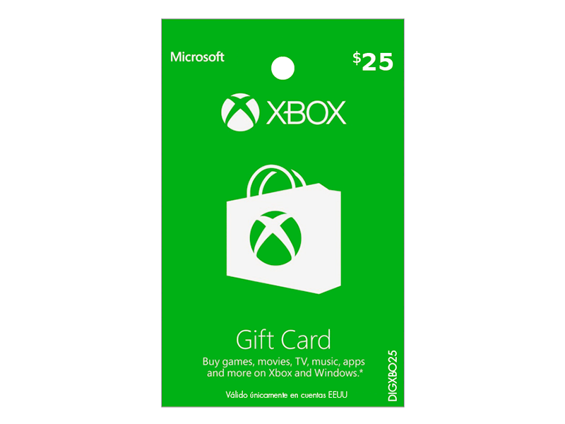 Tarjeta Xbox Live de $25