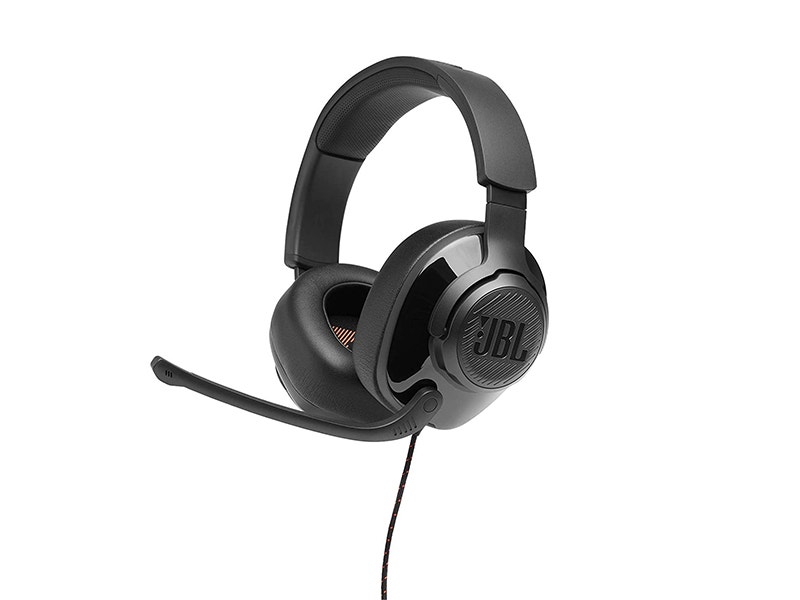 Headset JBL Quantum 200 Gaming Alámbrico Multiplataforma con Micrófono Abatible (Negro)