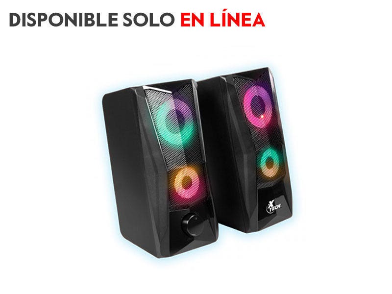 Bocinas Xtech INCENDO Multimedia de 2.0 Canales con Luces LED 4W (Negro)